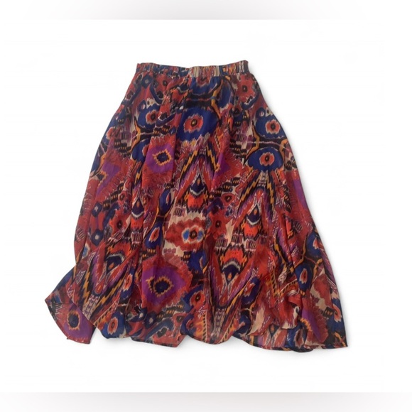 Live 4 Truth Abstract Boho Hippie Midi Skirt Lined Size 1 Button Front - Picture 2 of 8